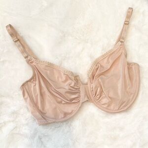 Vintage Valentino NWT Silky Satin Unlined  Ivory Cream New Nude Bra 36D🔥